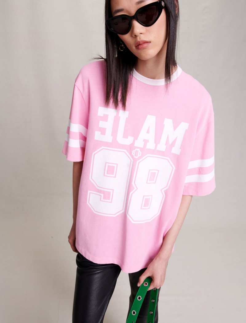 Maje Oversized T-shirt Rosa | Norge_M37779