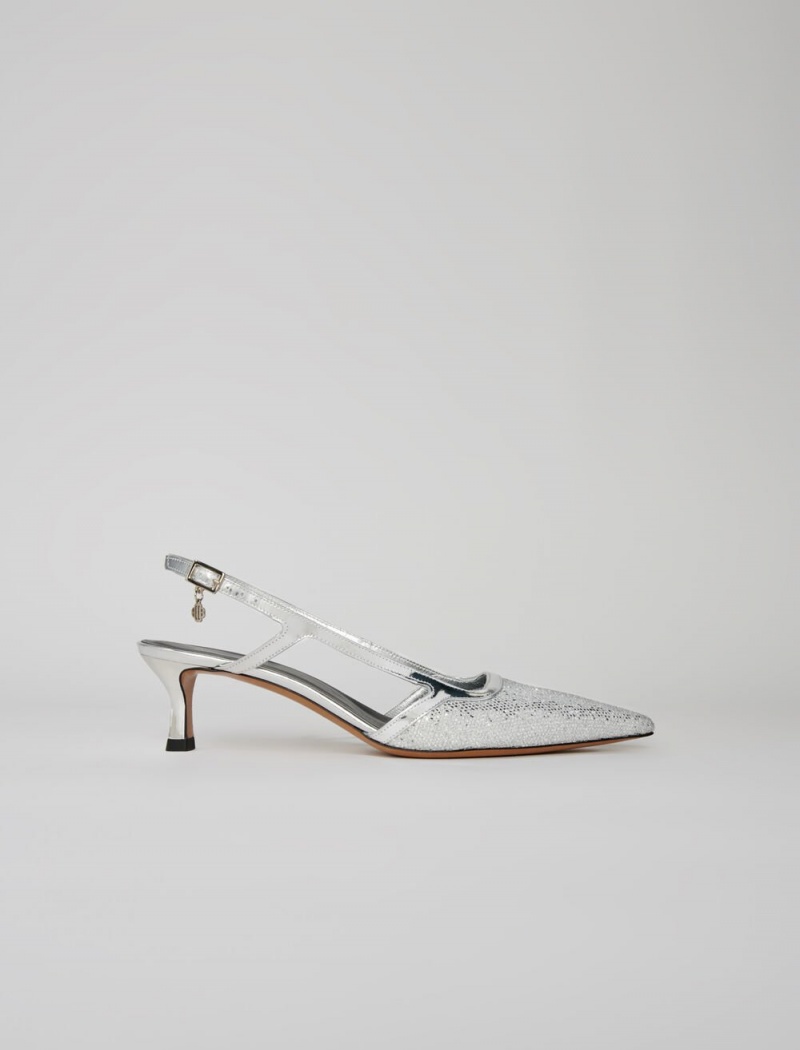 Maje Pointed Silver Pumps Sølv | Norge_M51639