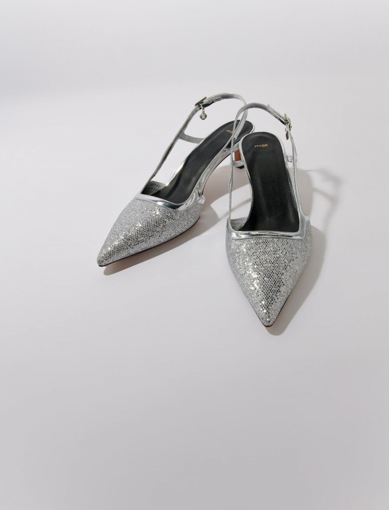 Maje Pointed Silver Pumps Sølv | Norge_M51639