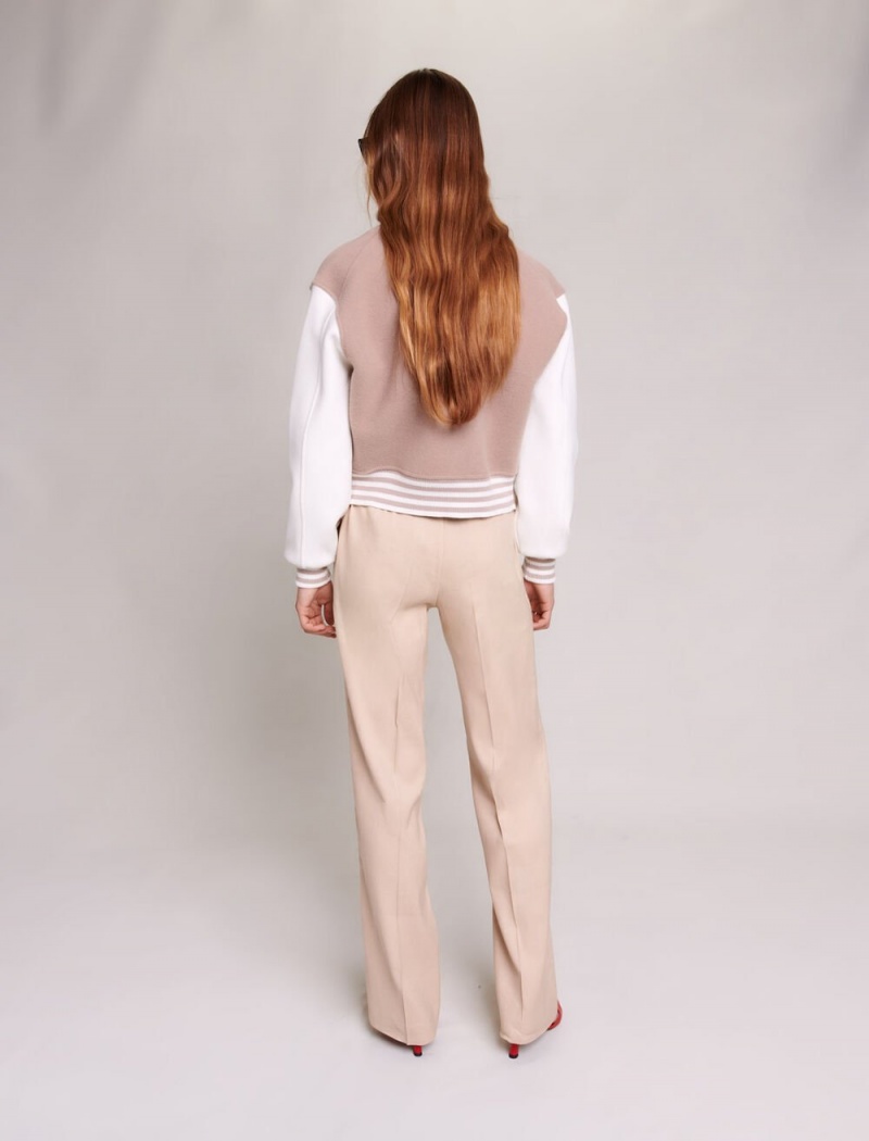 Maje Rett-fit Trousers Beige | Norge_M58380