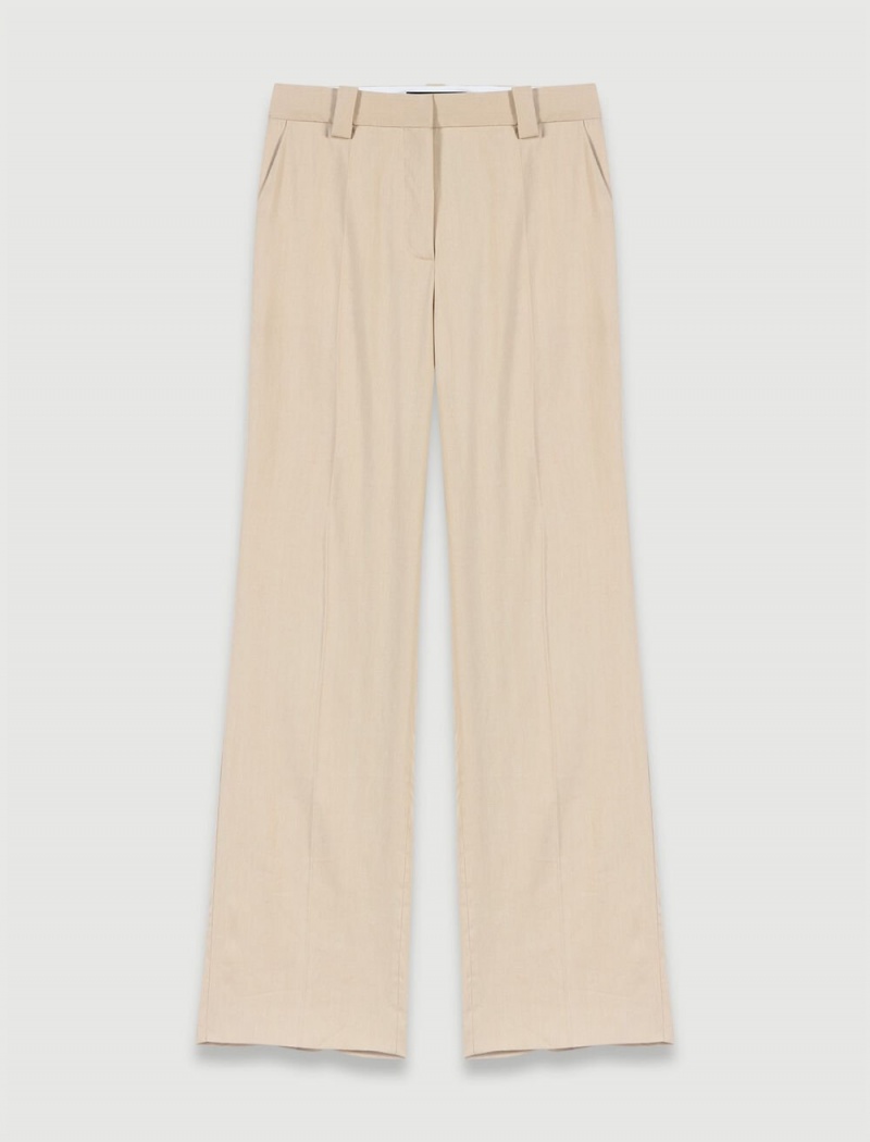 Maje Rett-fit Trousers Beige | Norge_M58380