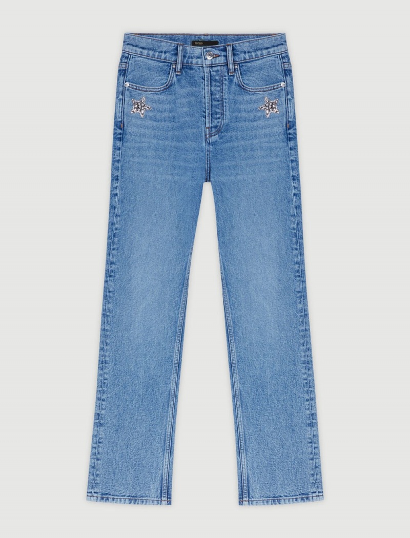 Maje Rett-leg Jeans Blå | Norge_M55705