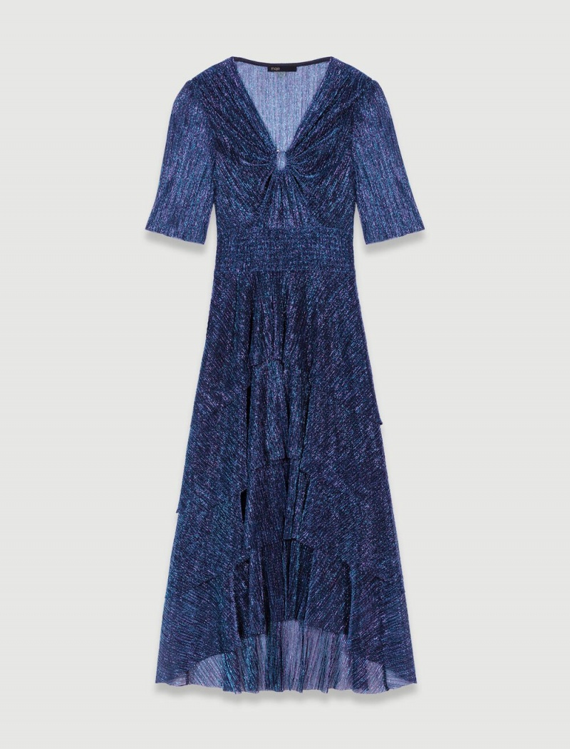 Maje Ruffled Maxi blue/purple | Norge_M52024