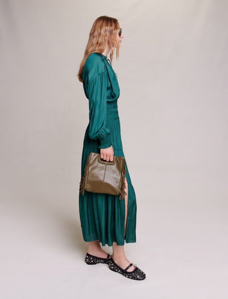 Maje Satin-look Maxi Grønn | Norge_M52424