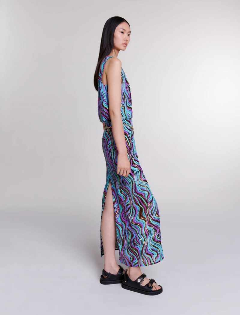 Maje Sequin Maxi Multi-Coloured | Norge_M83806