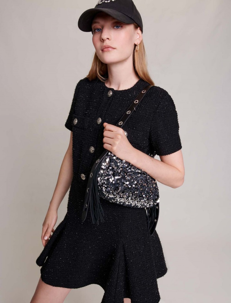 Maje Sequin Mini Svarte | Norge_M13524