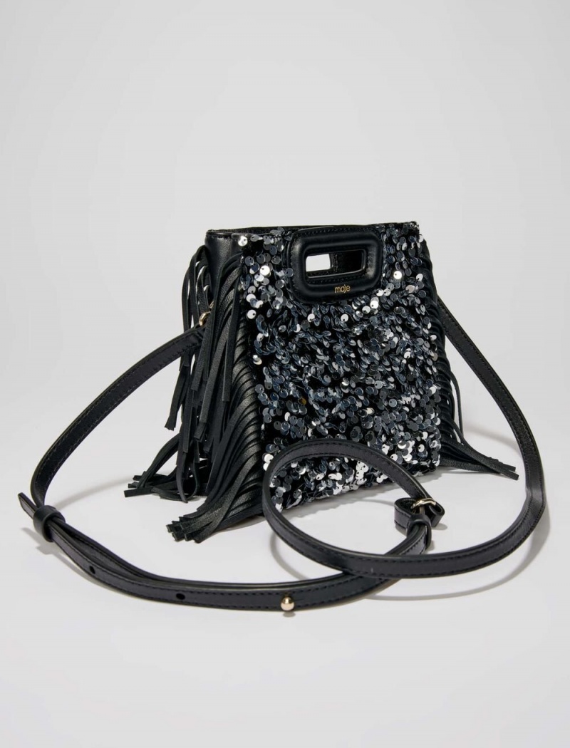 Maje Sequin Mini Svarte | Norge_M34762