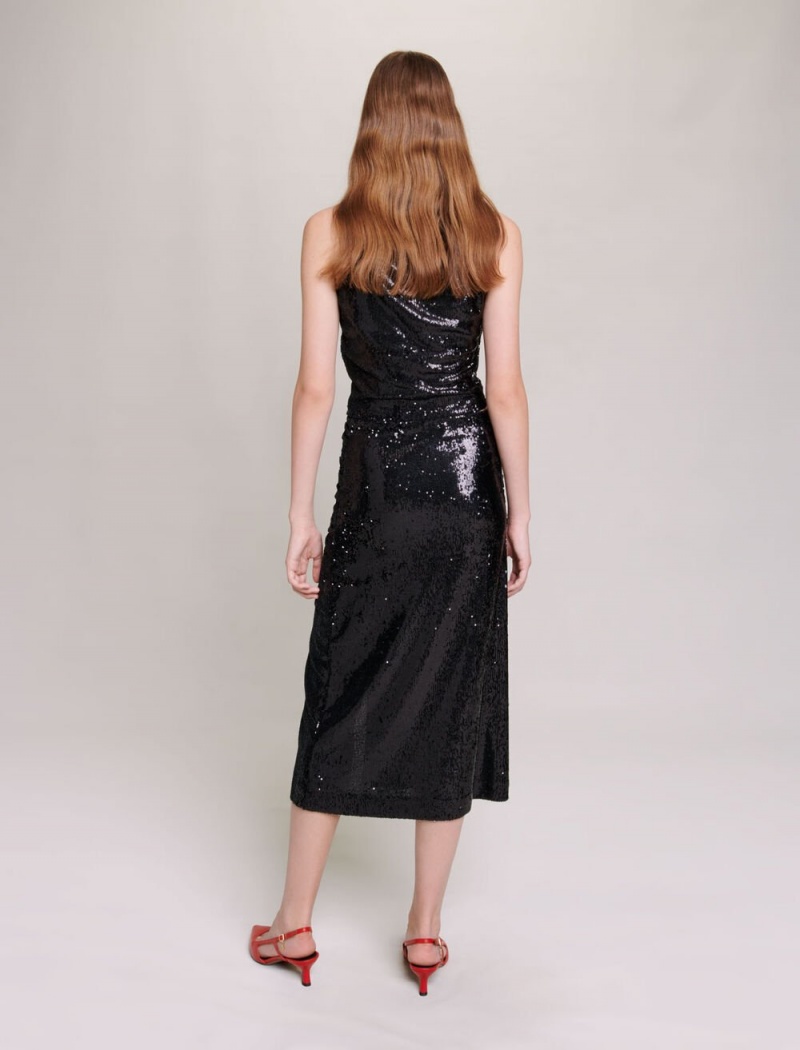 Maje Sequinned Midi Svarte | Norge_M37266