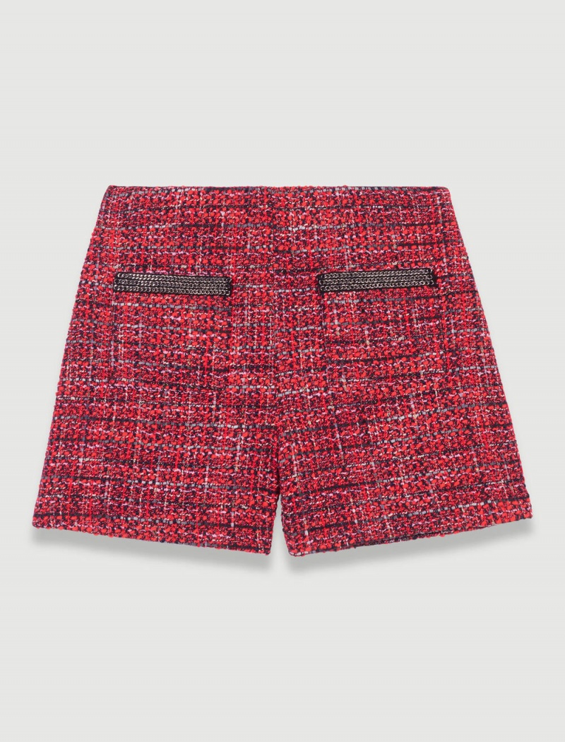 Maje Shorts In Tweed Rød | Norge_M74489