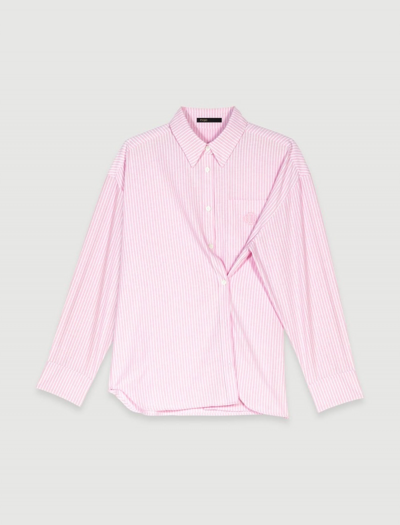 Maje Stripete Shirt Rosa | Norge_M74704