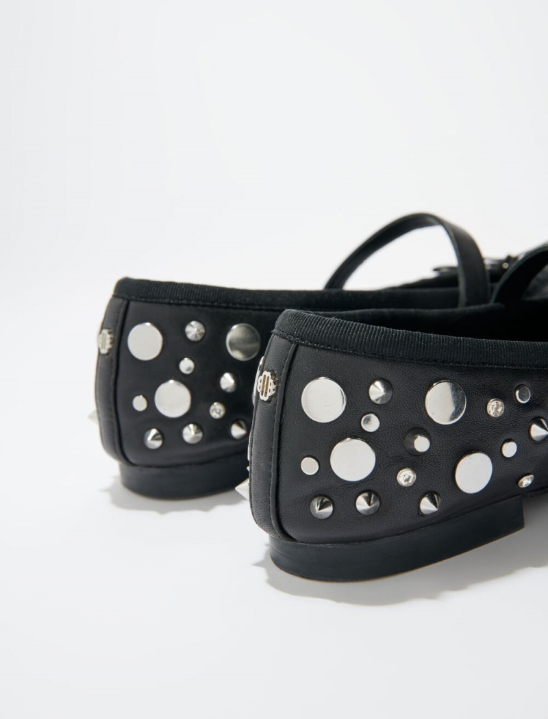 Maje Studded Ballet Flats Svarte | Norge_M73175