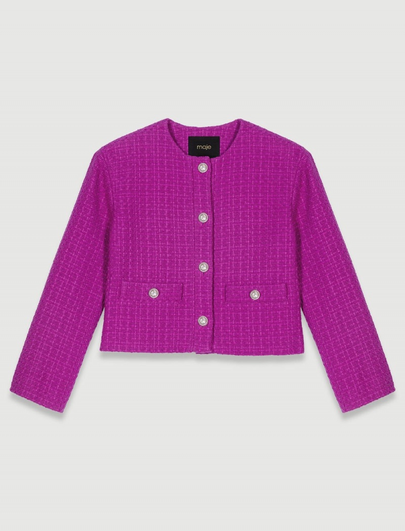 Maje Tweed Fuchsia Rosa | Norge_M92866