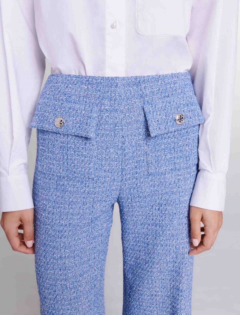 Maje Tweed Trousers Blå | Norge_M50363