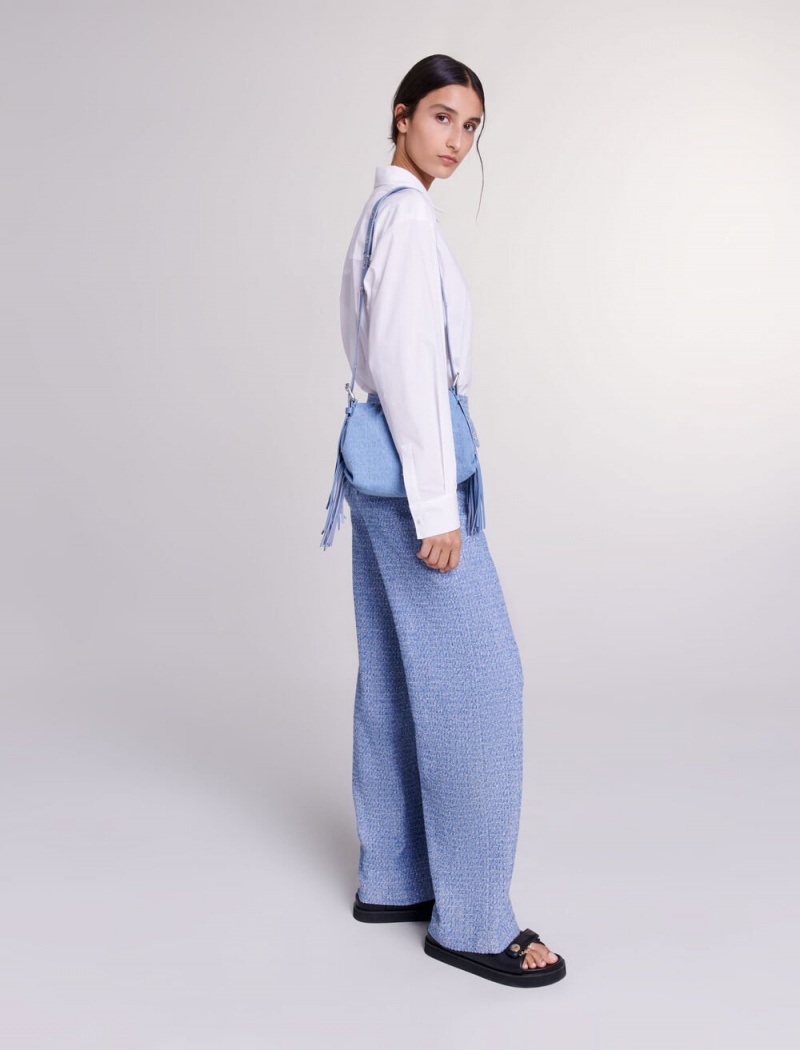 Maje Tweed Trousers Blå | Norge_M50363