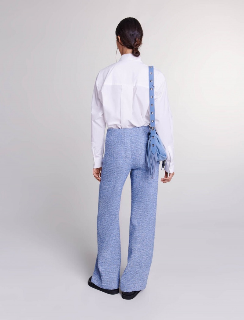 Maje Tweed Trousers Blå | Norge_M50363