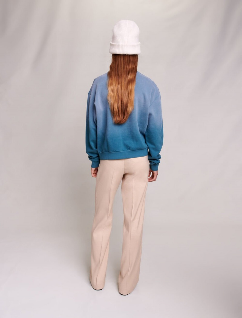 Maje Two-tone Sweatshirt Bleu | Norge_M85075